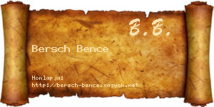 Bersch Bence névjegykártya